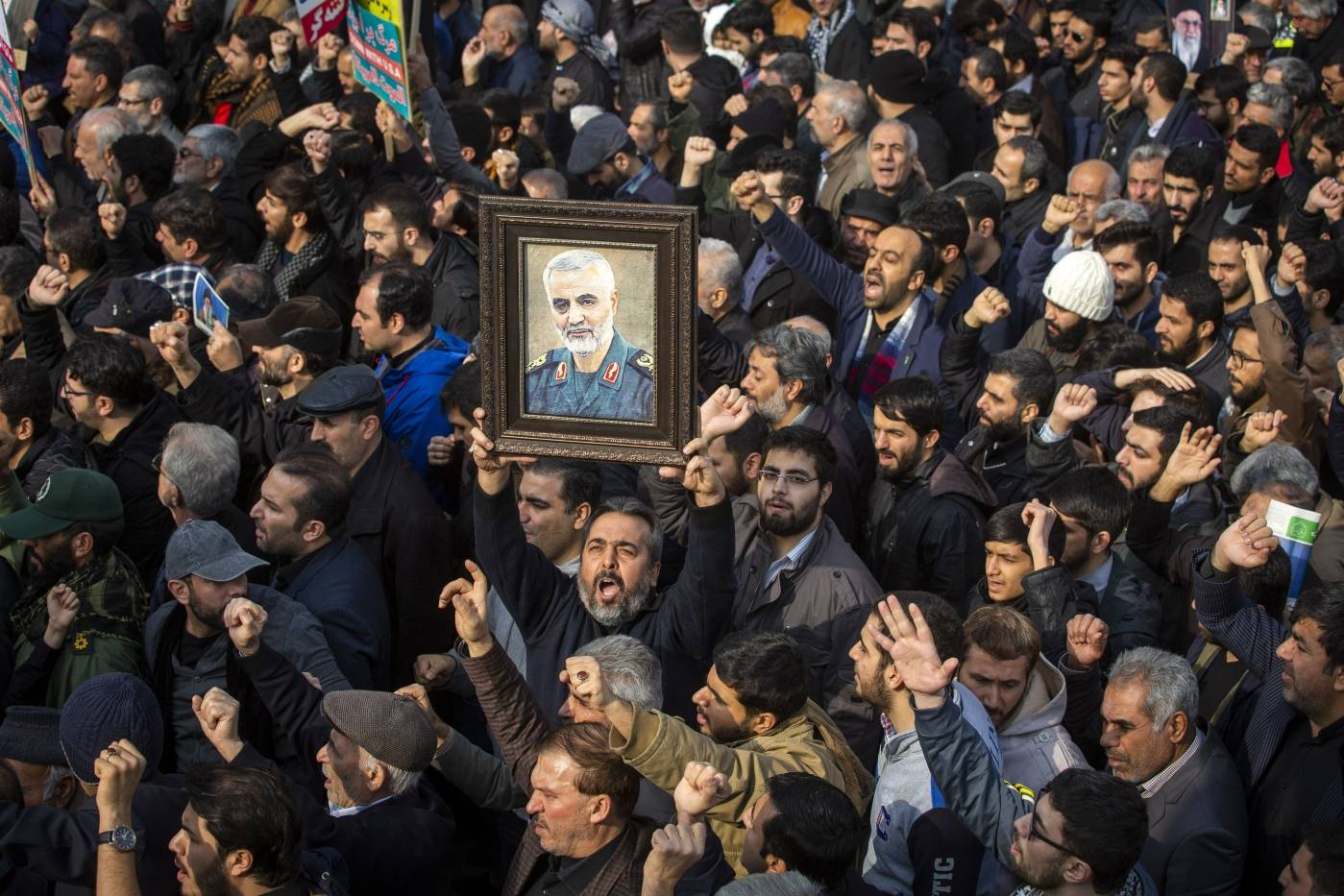 Yhdysvaltojen ja Iranin välinen konflikti lähti sen jälkeen, kun Yhdysvallat tappoi Iranin sotilasjohtajan Qassem Suleimanin 3. tammikuuta 2020. Kuva: Maryam Rahmanian/UPI/Shutterstock/NTB.